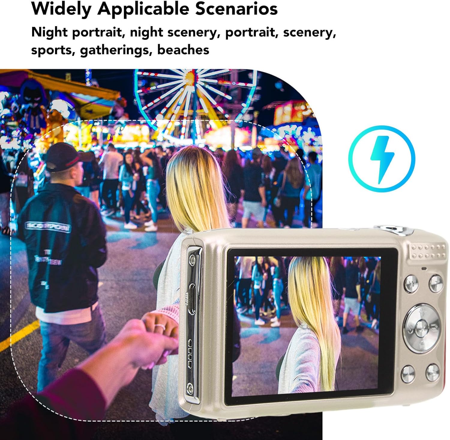 Lumora 4K kompaktní digitální fotoaparát s 58MP fotografiemi a 16× zoomem pro každodenní fotografování | Lersk