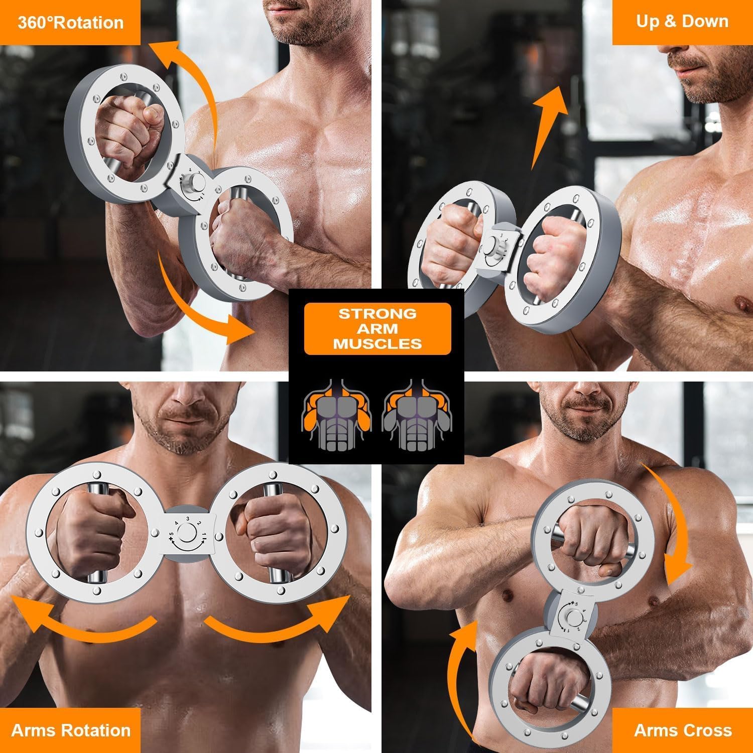 Twister Arm Exerciser With 12 Lb Adjustable Resistance And 360 Degree Rotation - Zeynor | Lersk