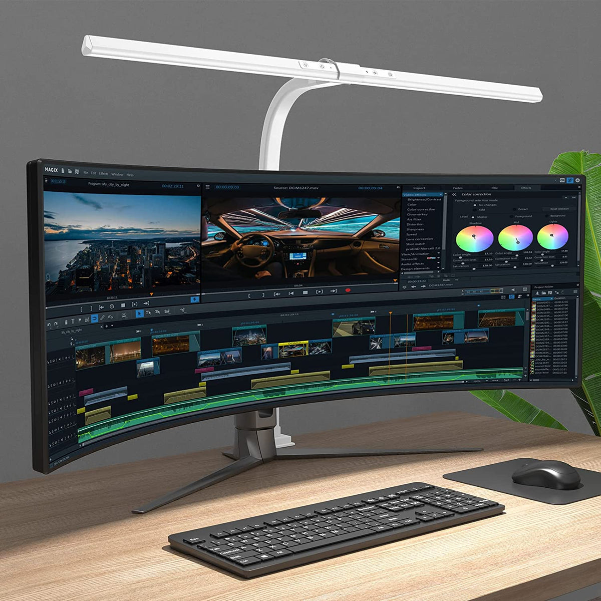 AeroClip LED Desk Lamp for Modern Home Office With Adjustabl e Light Bar