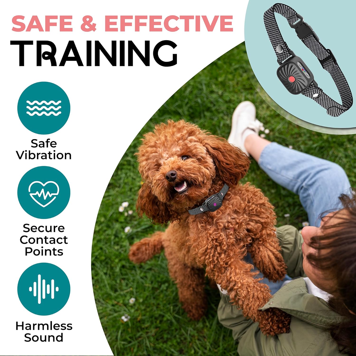 CalmPaw BarkGuard Halsband für kleine Hunde Sanfte Abschreckung | Lersk
