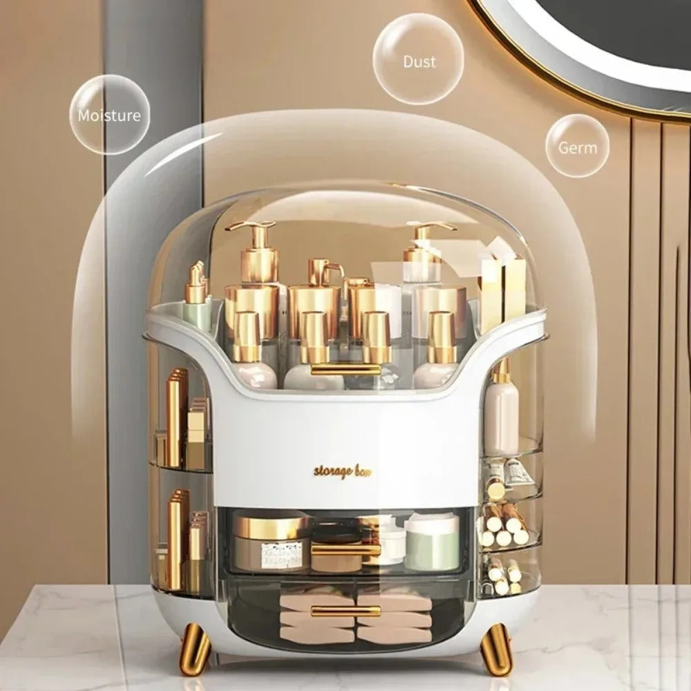 CrystalView Desktop Makeup Organizer med stor kapacitet | Lersk