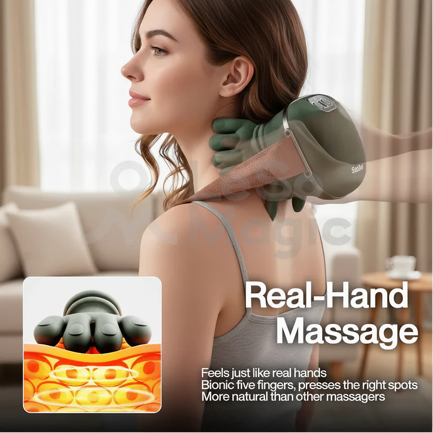 Appareil de massage cervical chauffant et pétrissant | Soulagement profond en quelques minutes | Lersk