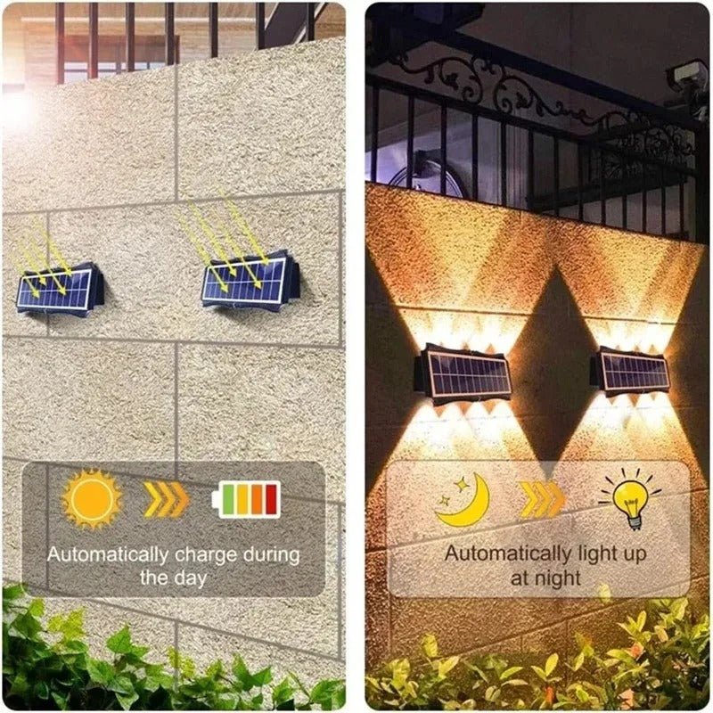 Solar Powered Outdoor Wall Light With Up And Down LED Waterproof For Garden | Lersk