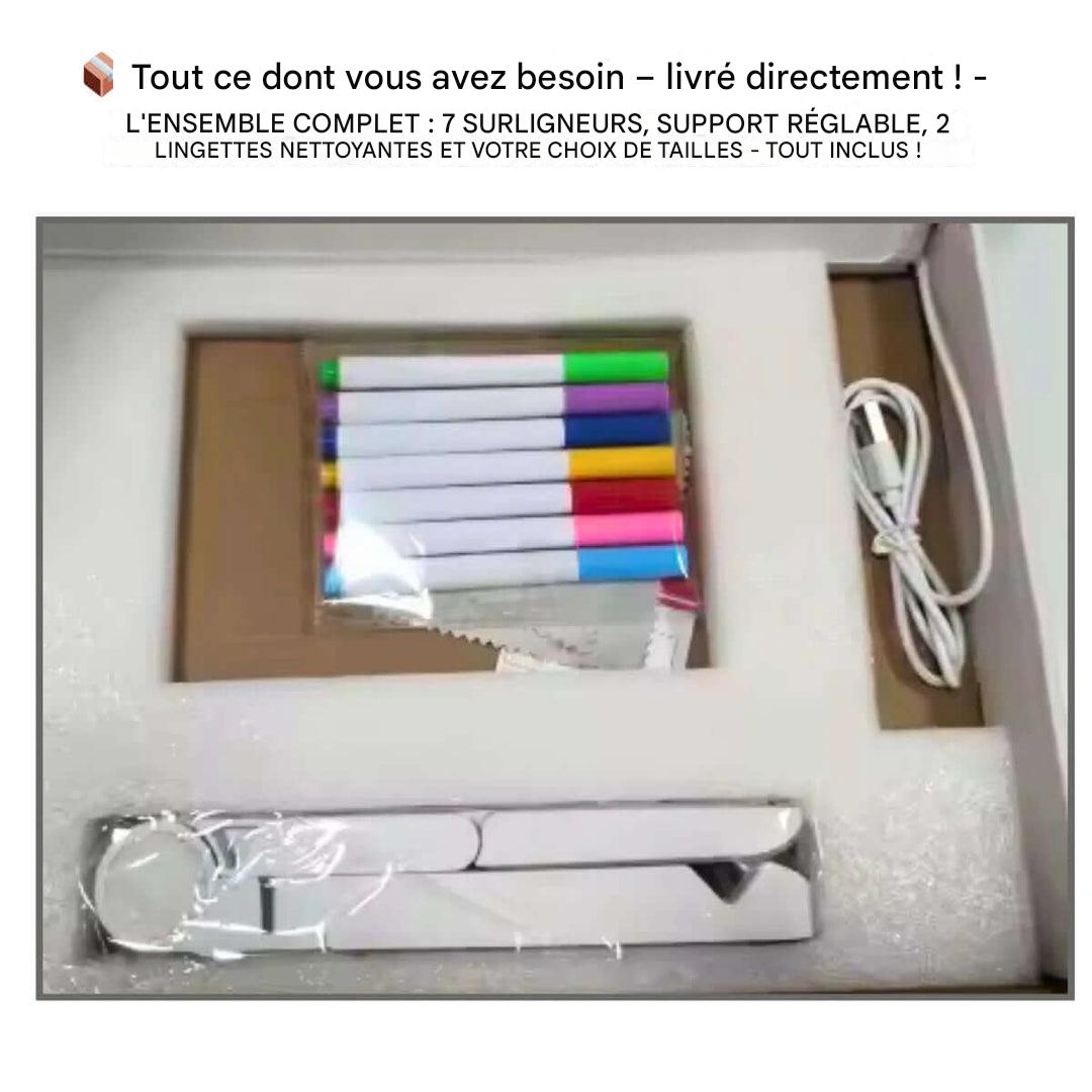 Kiddli LED kreslící tabule pro děti i dospělé, opakovaně použitelná psací tabule s osvětleným perem | Lersk
