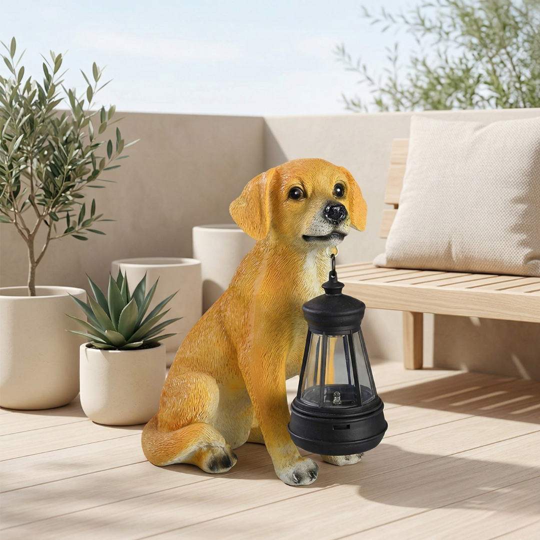 Statua Solare per Cani da Giardino per Giardini Esterni e Patios | Lersk