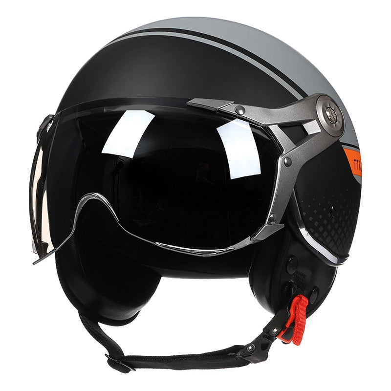 LyraJet Vintage Racer Helmet With Bubble Visor Shield | Lersk