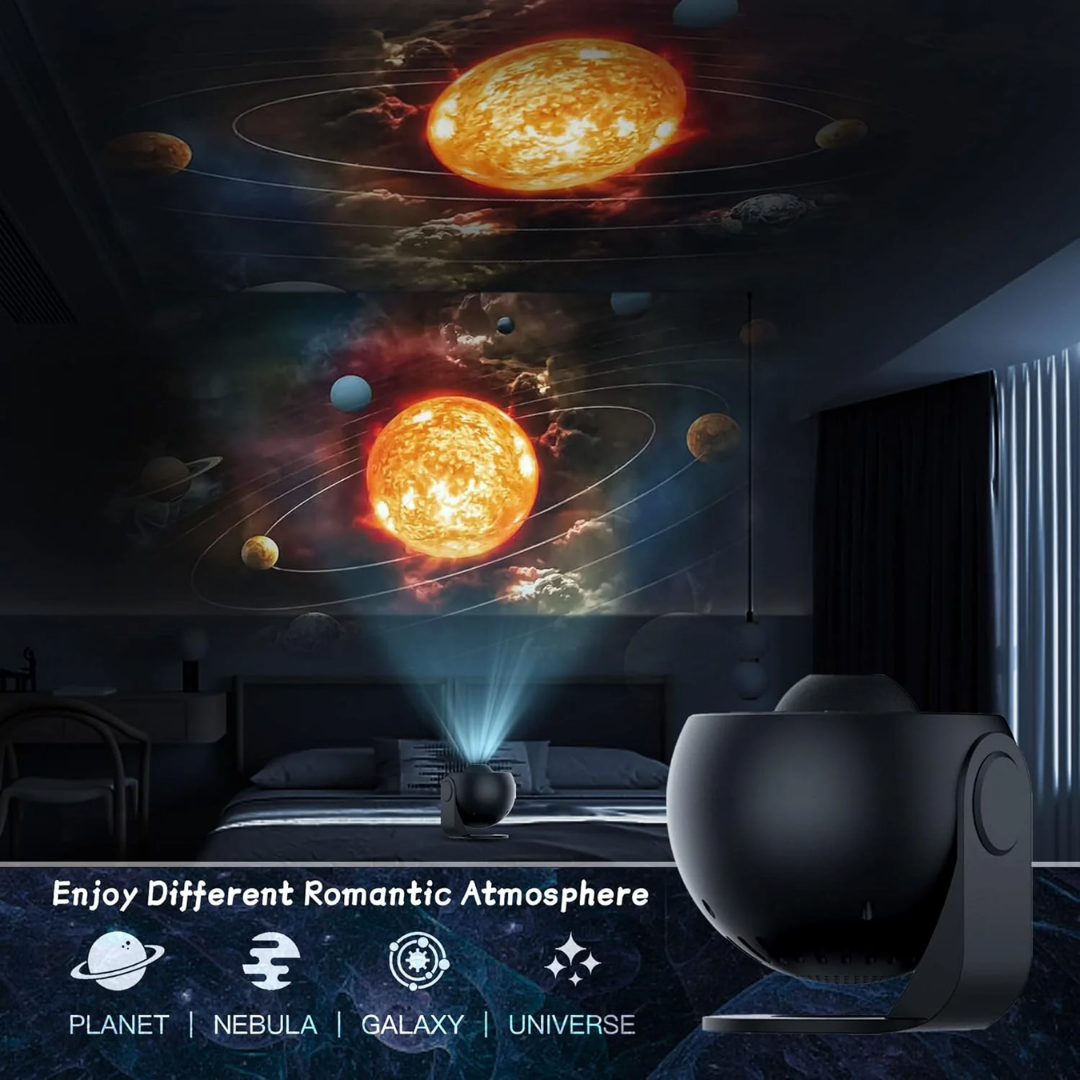 Galaxy projektor 360 fokos forgatással a lenyűgöző, egész szobára kiterjedő éjszakai égbolt látványáért | Lersk