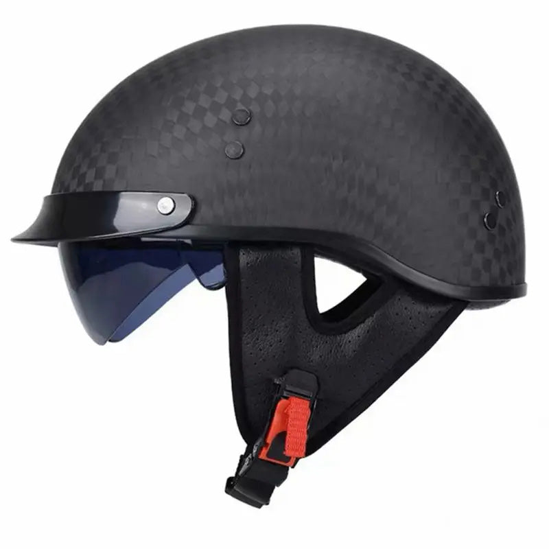CarbonFiber Retro Half Face Helmet For Riders Lightweight DOT ECE Approved | Lersk