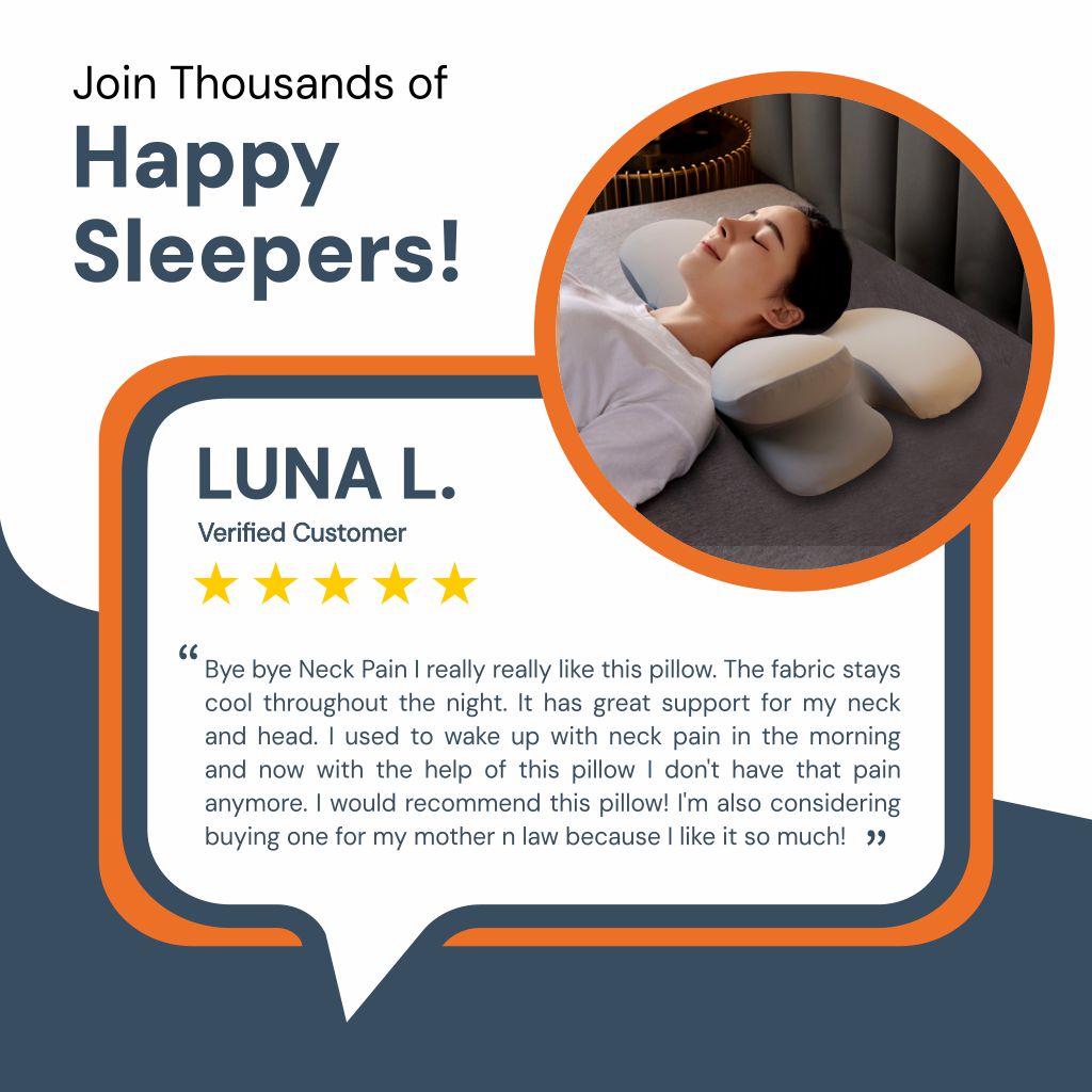 LumaNest Contoured Side Sleeper Pillow With Memory Foam And Removable Cover | Lersk