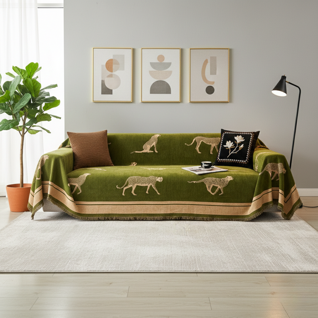 Gemusterter Sofabezug für Haustiere mit Safari-inspiriertem Gepard-Design | Lersk