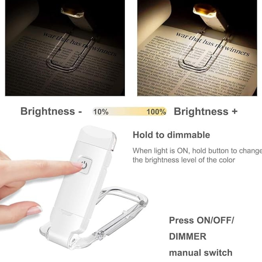 LumaLeaf USB Rechargeable Adjustable LED Clip-On Book Light | Lersk