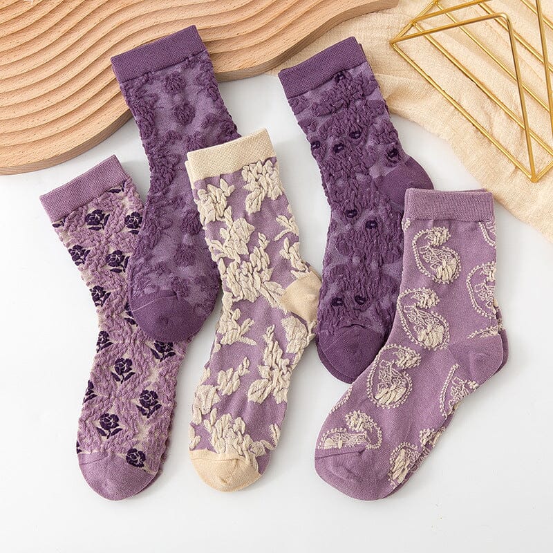 Damen Baumwollsocken mit Blumenmuster, 10 Paar, für den Alltag und Freizeitoutfits | Lersk