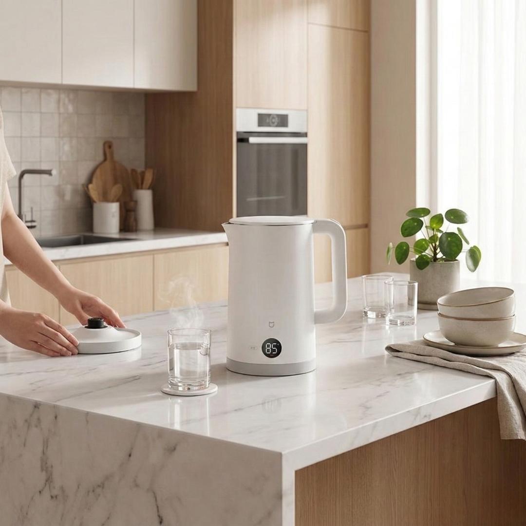 Edelstahl-Elektrowasserkocher 1,7L Fassungsvermögen für Küche zu Hause | Lersk