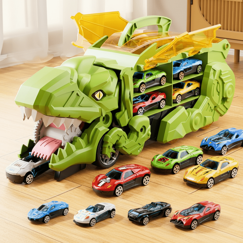 Dinosaur Car Play Truck Kit With Toy Cars And Racetracks | Lersk