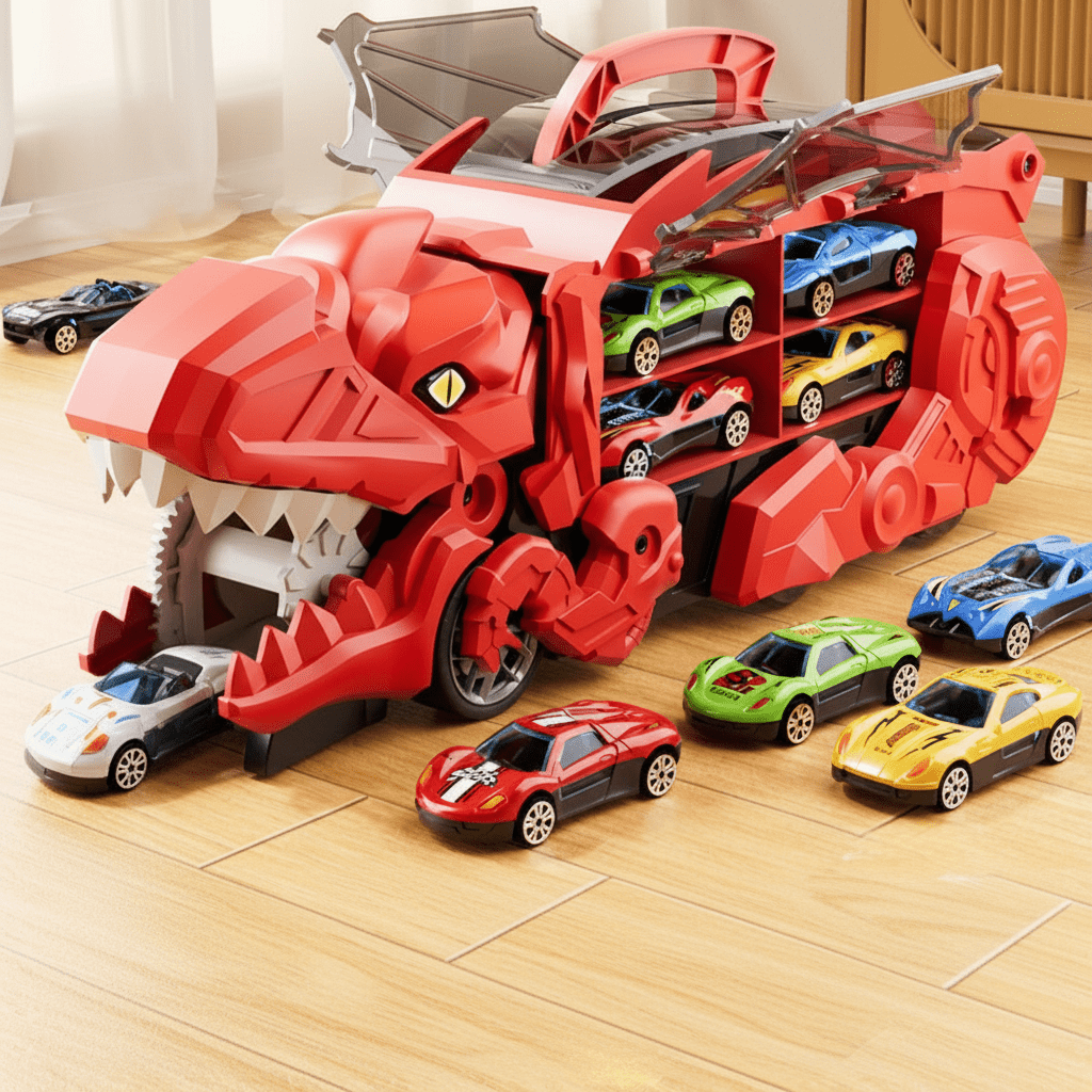 Dinosaur Car Play Truck Kit With Toy Cars And Racetracks | Lersk