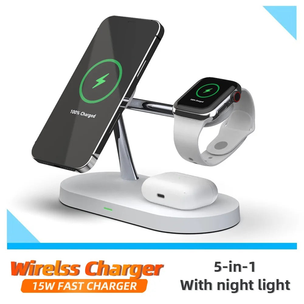 Magnetická nabíjecí stanice 5 v 1 s nočním světlem pro Apple | Lersk