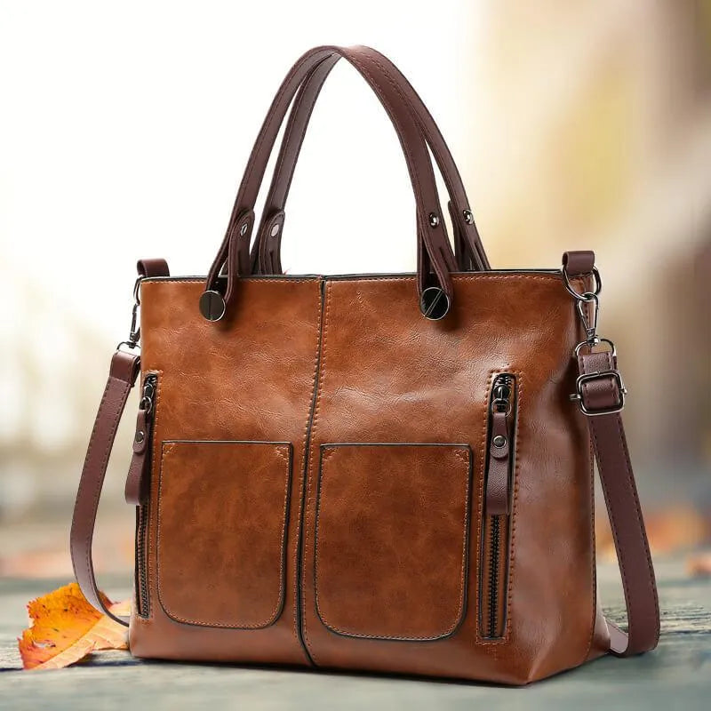 NordVine Vintage Nordic Leather Shoulder Bag Handmade | Lersk