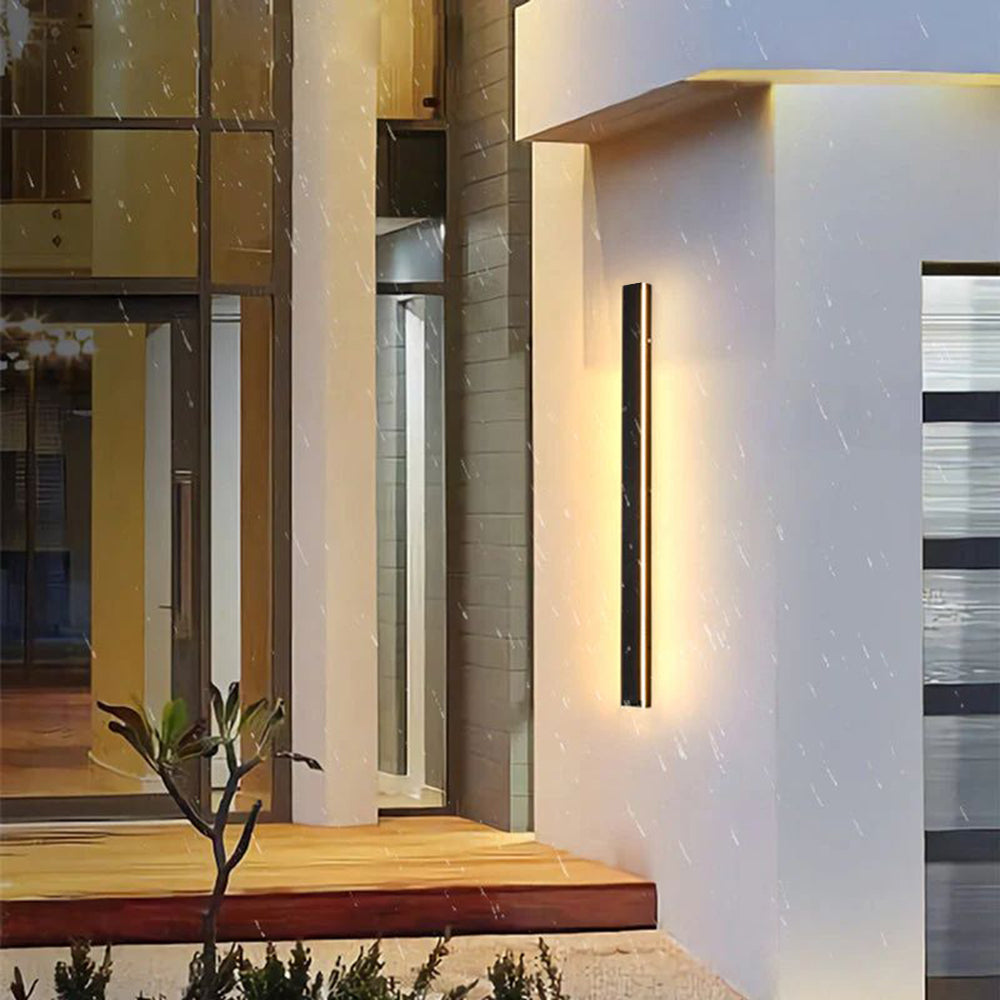 Nyx lineært udendørs væglampe sort LED finish udgave | Lersk