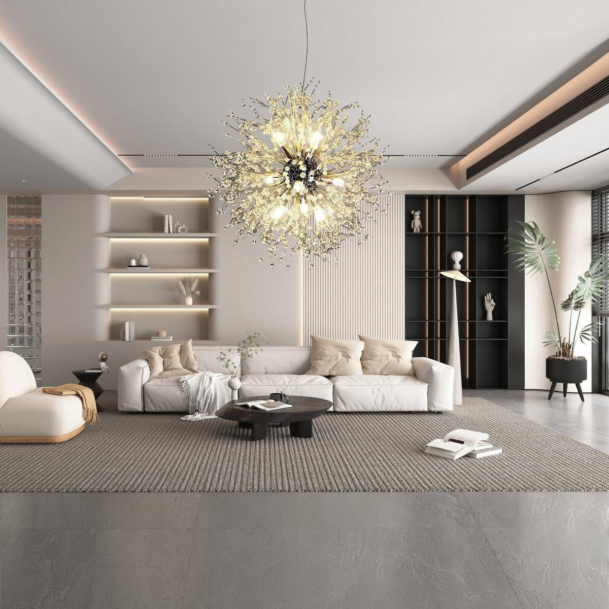 Asterra Modern Crystal Dandelion Pendant Ceiling Light