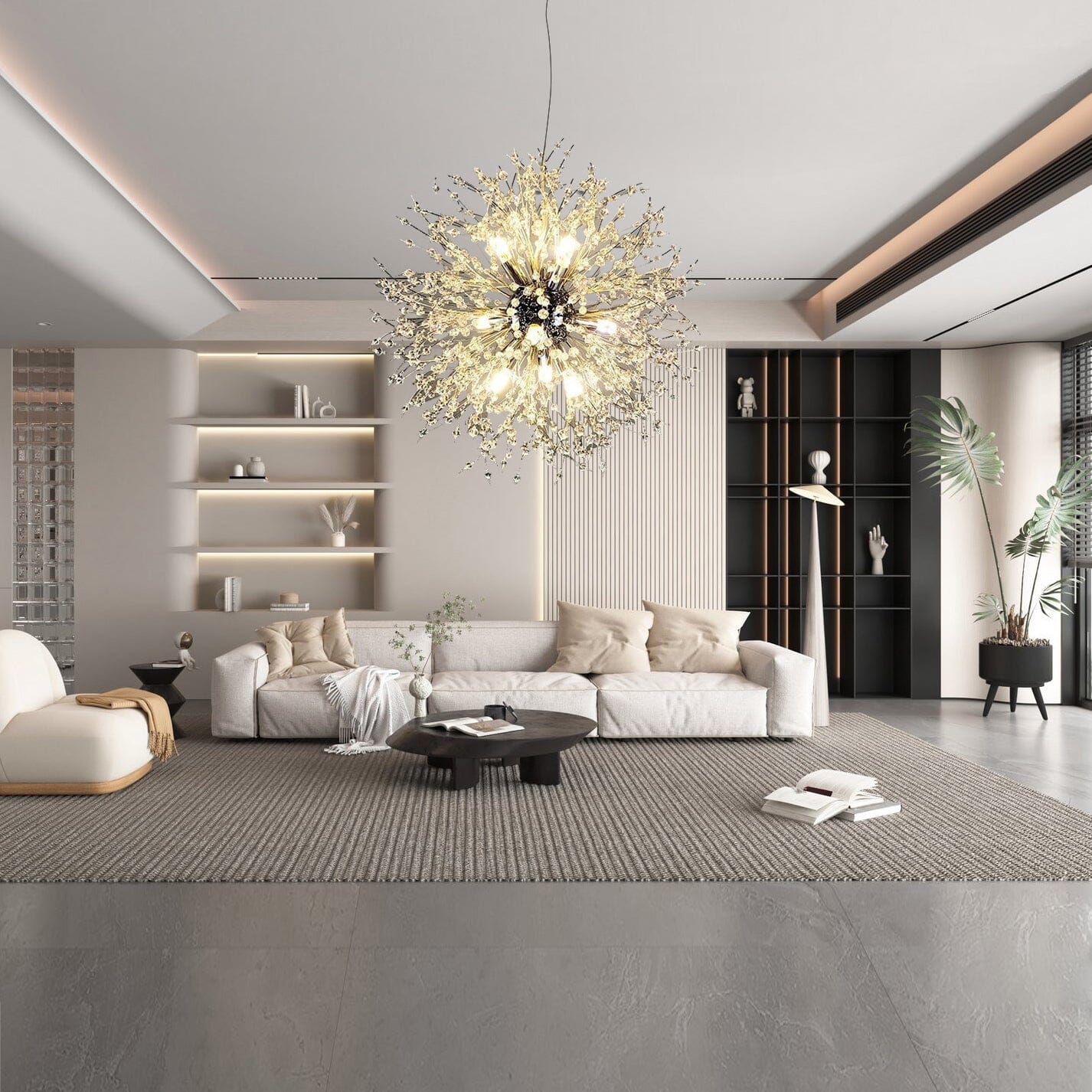 Lampada a sospensione con cristallo di tarassaco regolabile, lampadario moderno per case eleganti | Lersk