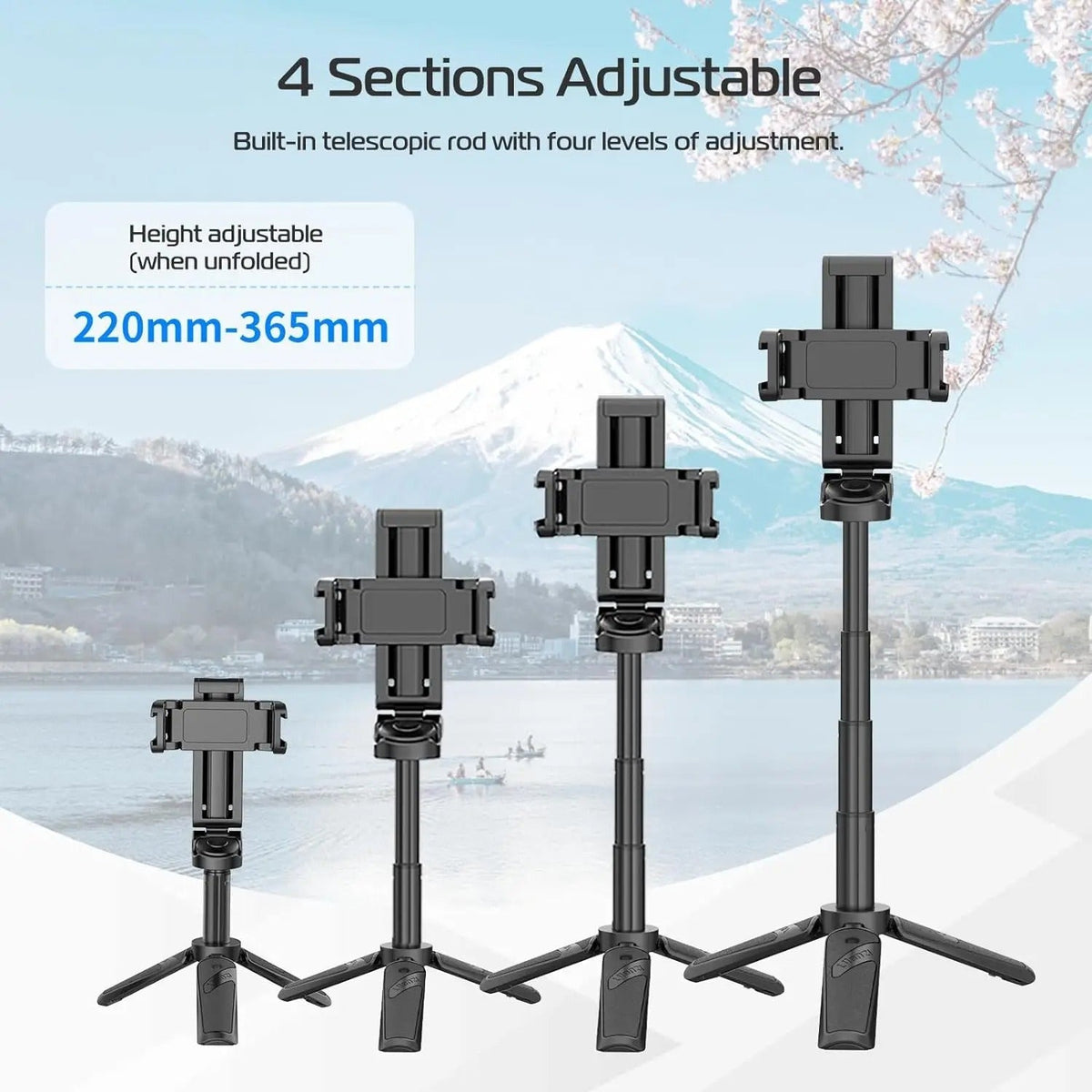 LumaFlex Bluetooth Selfie Stick With 360° Rotating Holder
