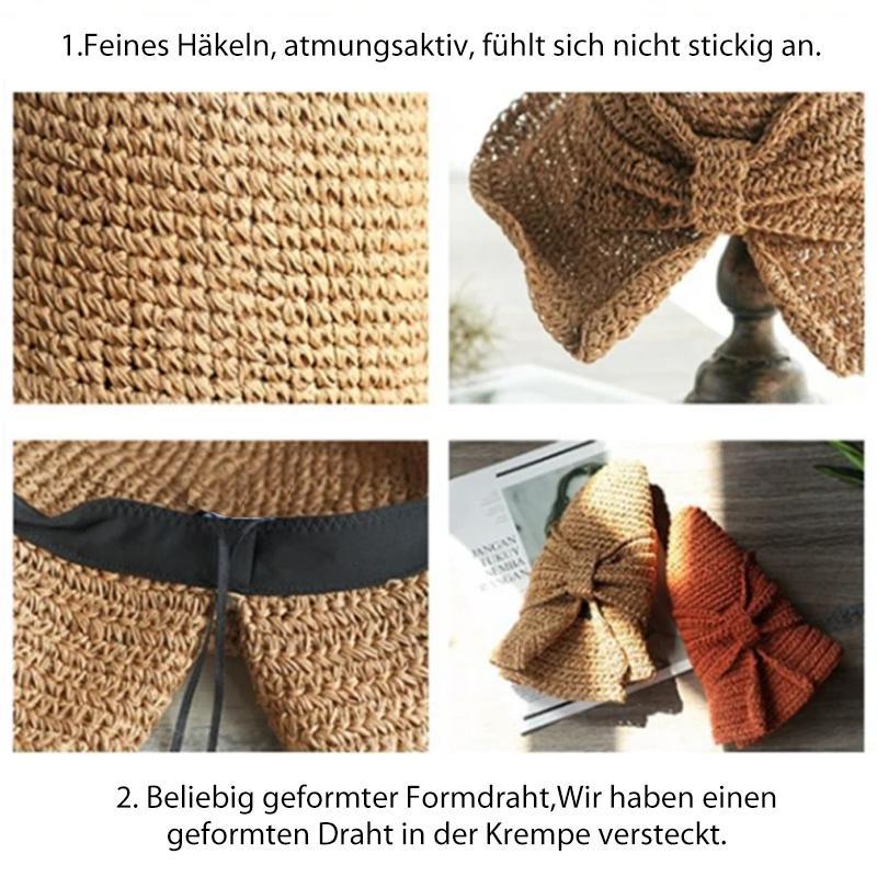 Retro Folding Straw Hat With Bow Retro Folding Straw Hat With Bow Retro Folding Straw Hat With Bow | Lersk