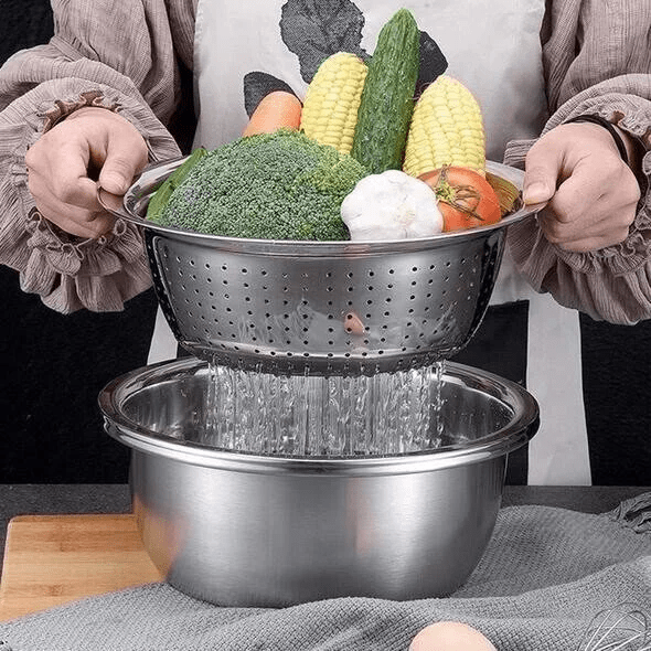 Tri-Purpose German Stainless Steel Basin Set | Lersk