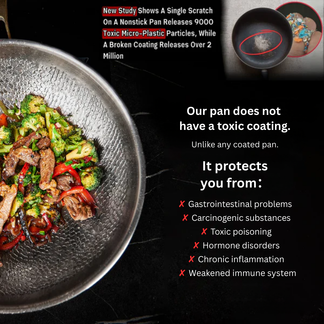 NovaTi Pure Titanium Interior Nonstick Frying Pan No Coatings Safe Cooking | Lersk