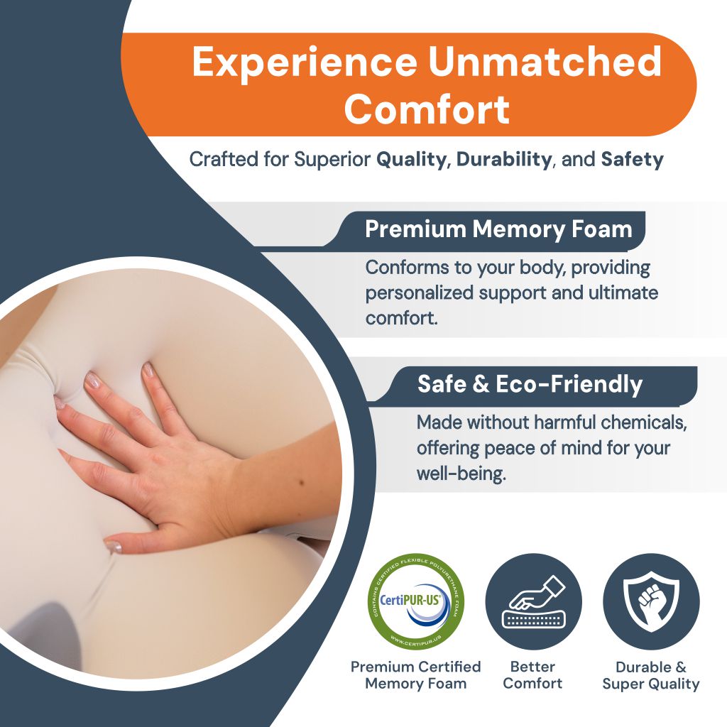 LumaNest Contoured Side Sleeper Pillow With Memory Foam And Removable Cover | Lersk