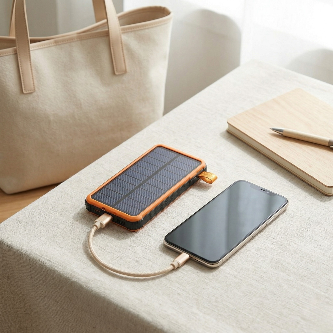 Solar-Powerbank mit Taschenlampe für Outdoor-Abenteuer | Lersk
