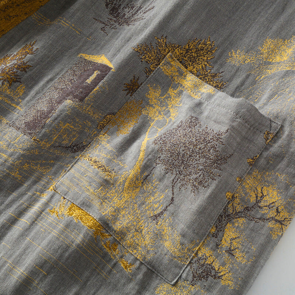 Rustikale Eleganz Reiner Baumwoll-Kimono-Bademantel für Damen zum Entspannen | Lersk