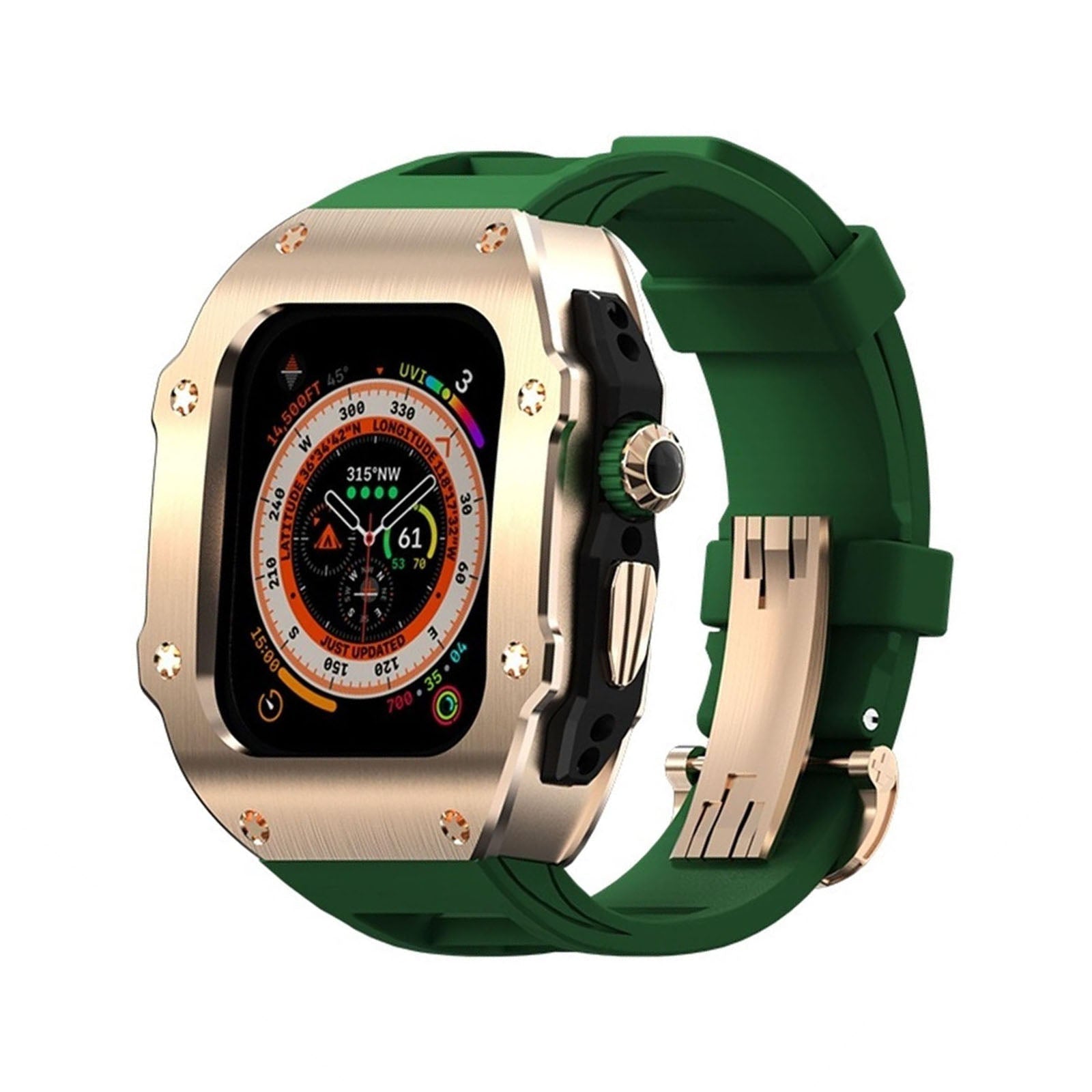 Kirell Arc Serie Cassa in Acciaio Inossidabile con Cinturino in Gomma Fluoro per Apple Watch Ultra | Lersk