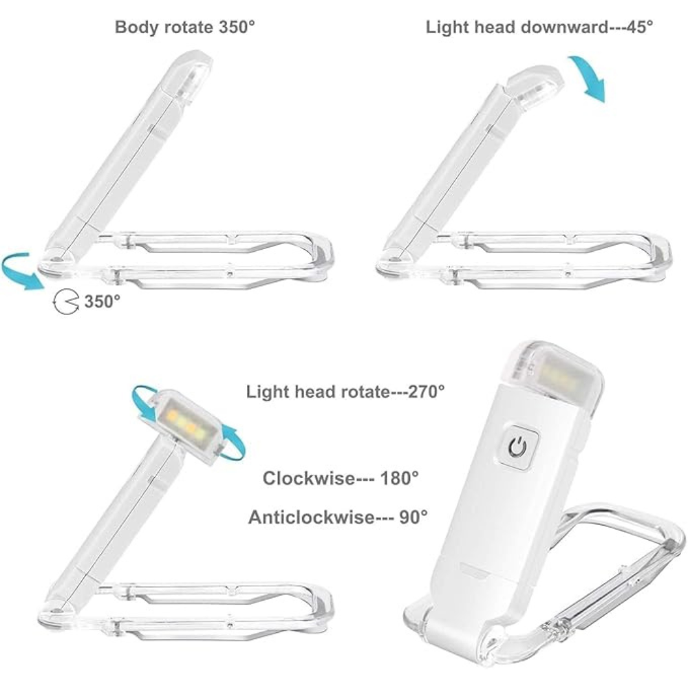 LumaLeaf USB Rechargeable Adjustable LED Clip-On Book Light | Lersk