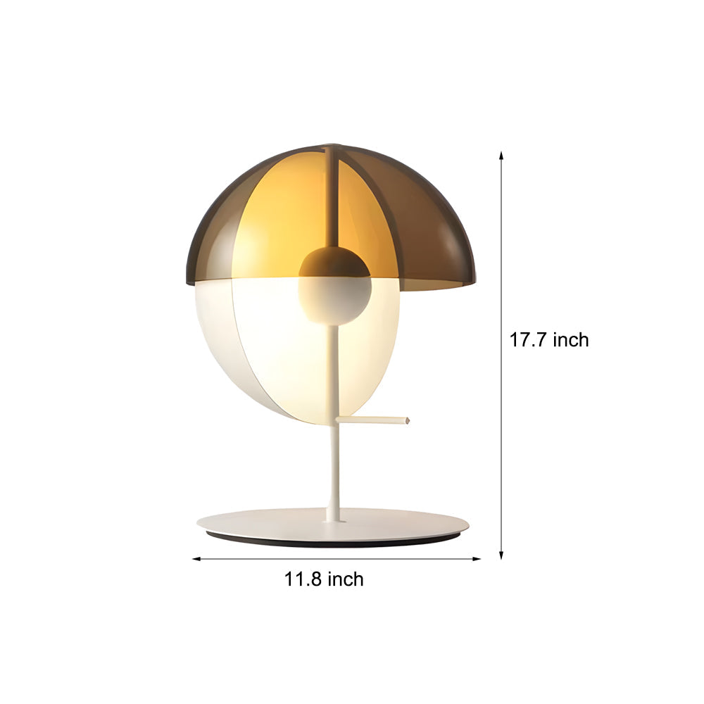 Astrae Tischlampe | Vertikale Halbkugel mit Rauchglasschirm | Lersk