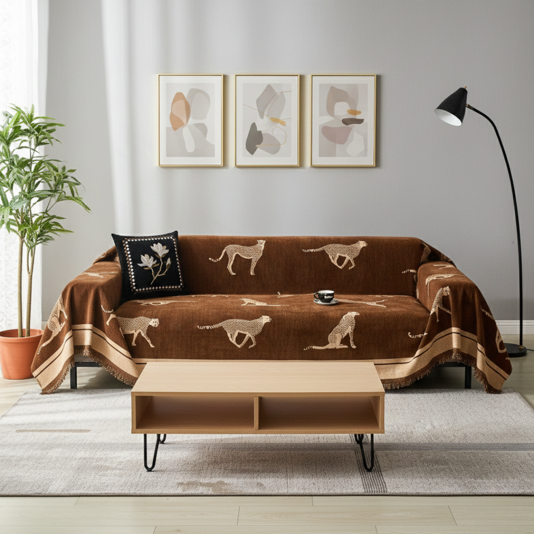 Gemusterter Sofabezug für Haustiere mit Safari-inspiriertem Gepard-Design | Lersk