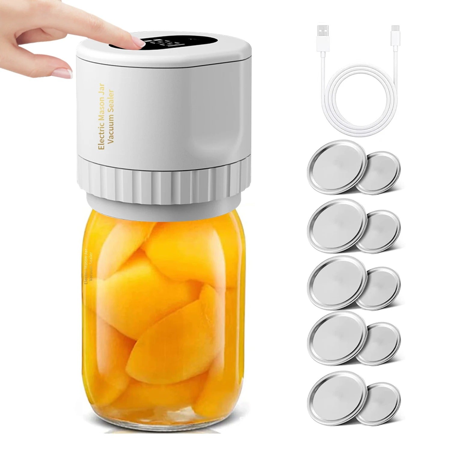 Electric Mason Jar Vacuum Sealer Kit Keeps Food Fresh Longer | Lersk