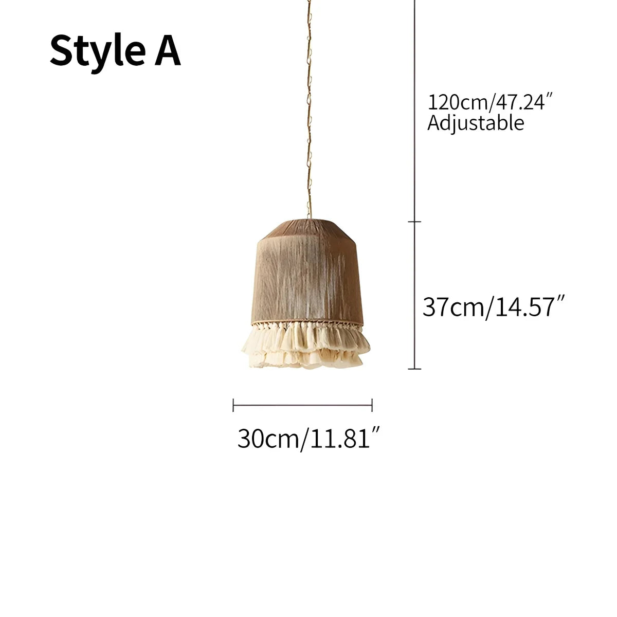 Boho Vintage Twine Fringe Pendant Light | Lersk
