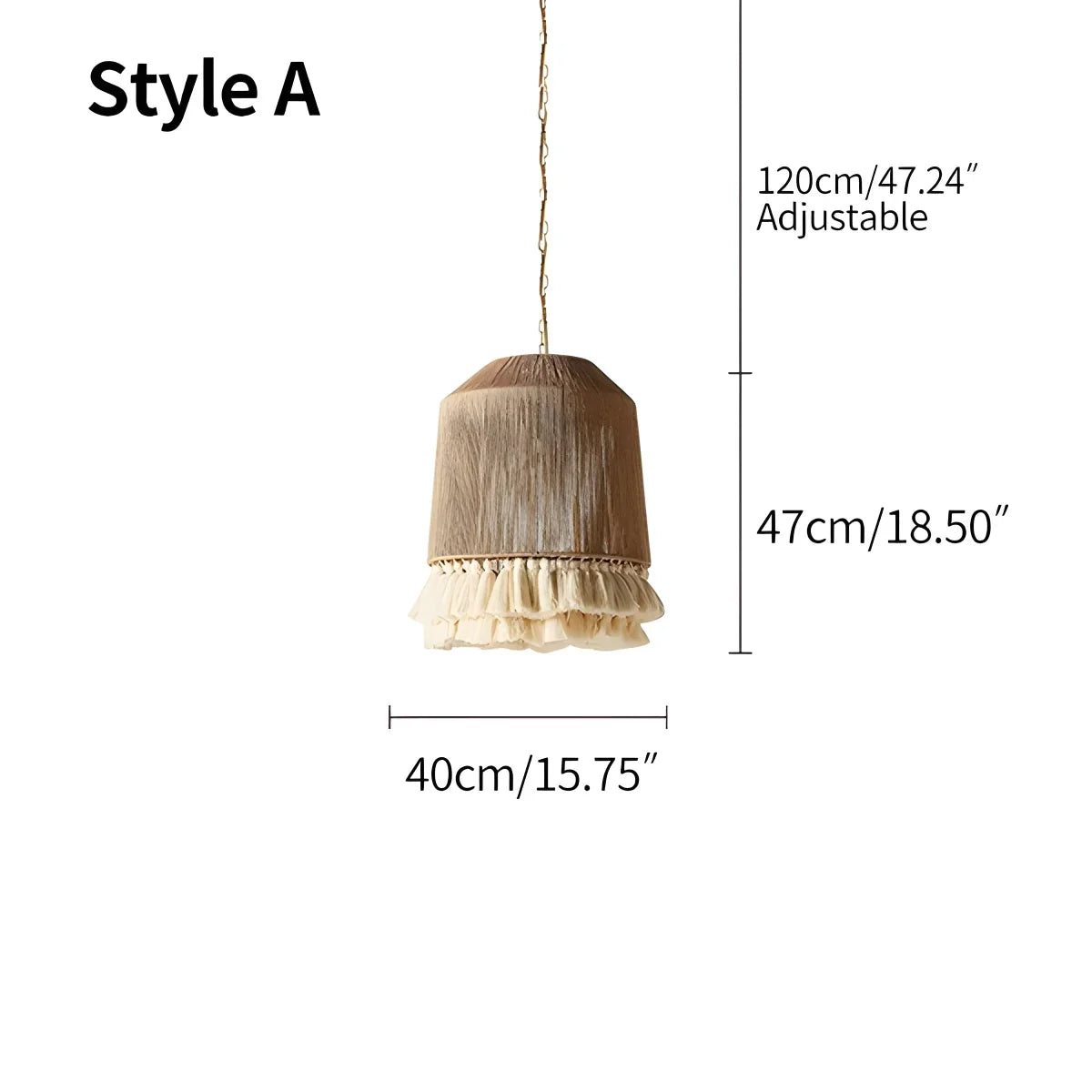 Boho Vintage Twine Fringe Pendant Light | Lersk