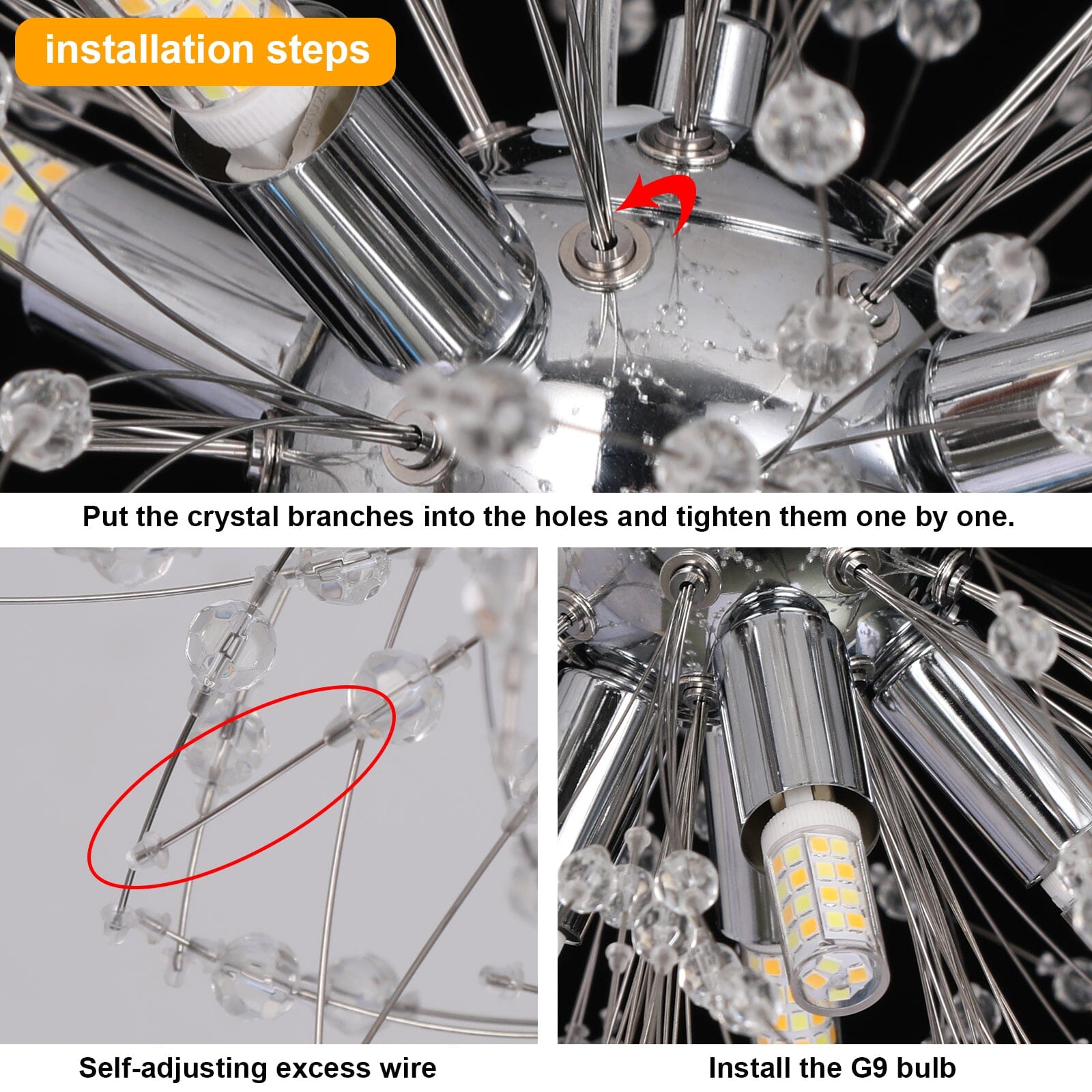 Asterra Modern Crystal Dandelion Pendant Ceiling Light | Lersk