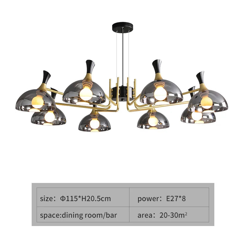 Lucentus | LED Chandelier in Black Glass | Lersk