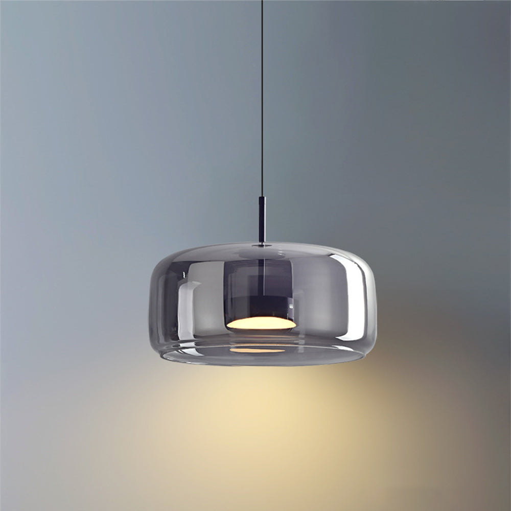 Marisol Retro LED Pendelleuchte Gold Bernsteinfarbenes Glas Schlafzimmer | Lersk