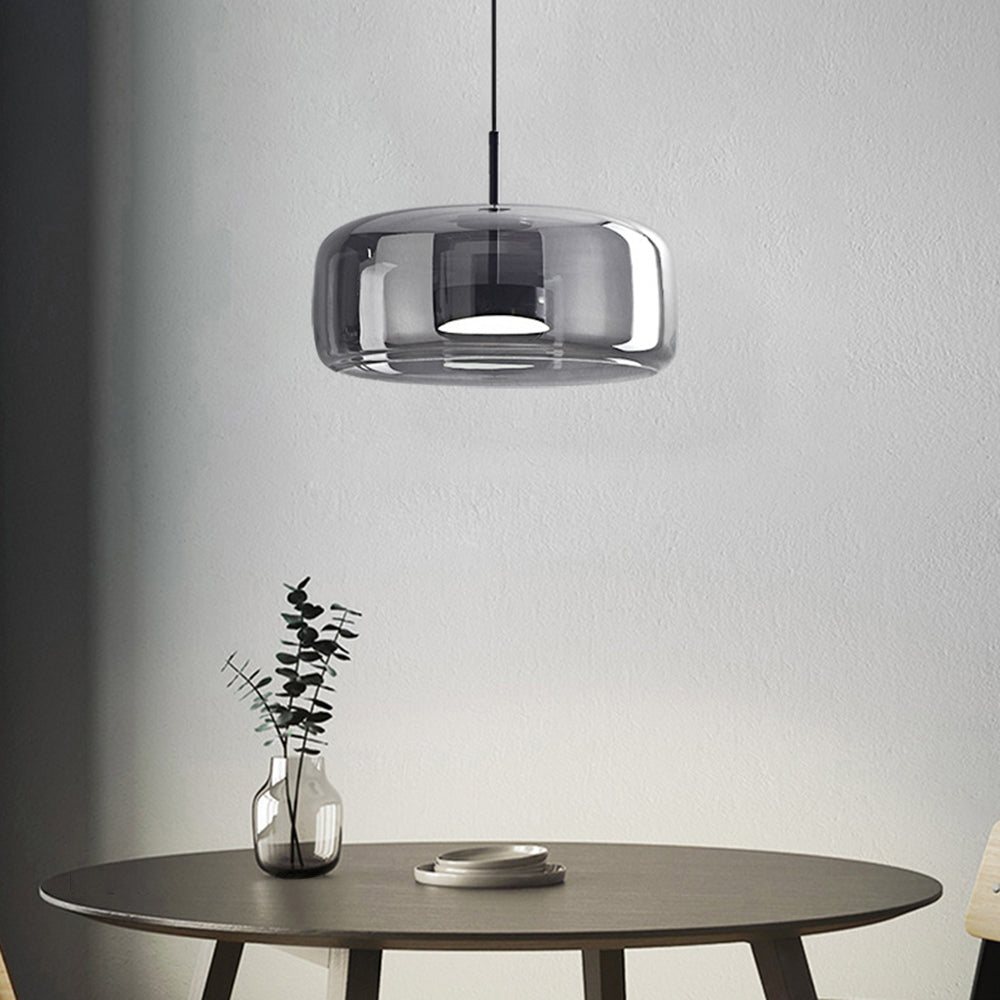 Marisol Retro LED Pendelleuchte Gold Bernsteinfarbenes Glas Schlafzimmer | Lersk