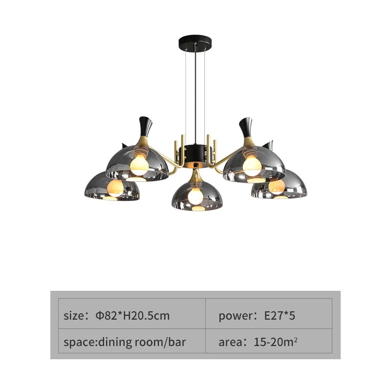 Lucentus | LED Chandelier in Black Glass | Lersk