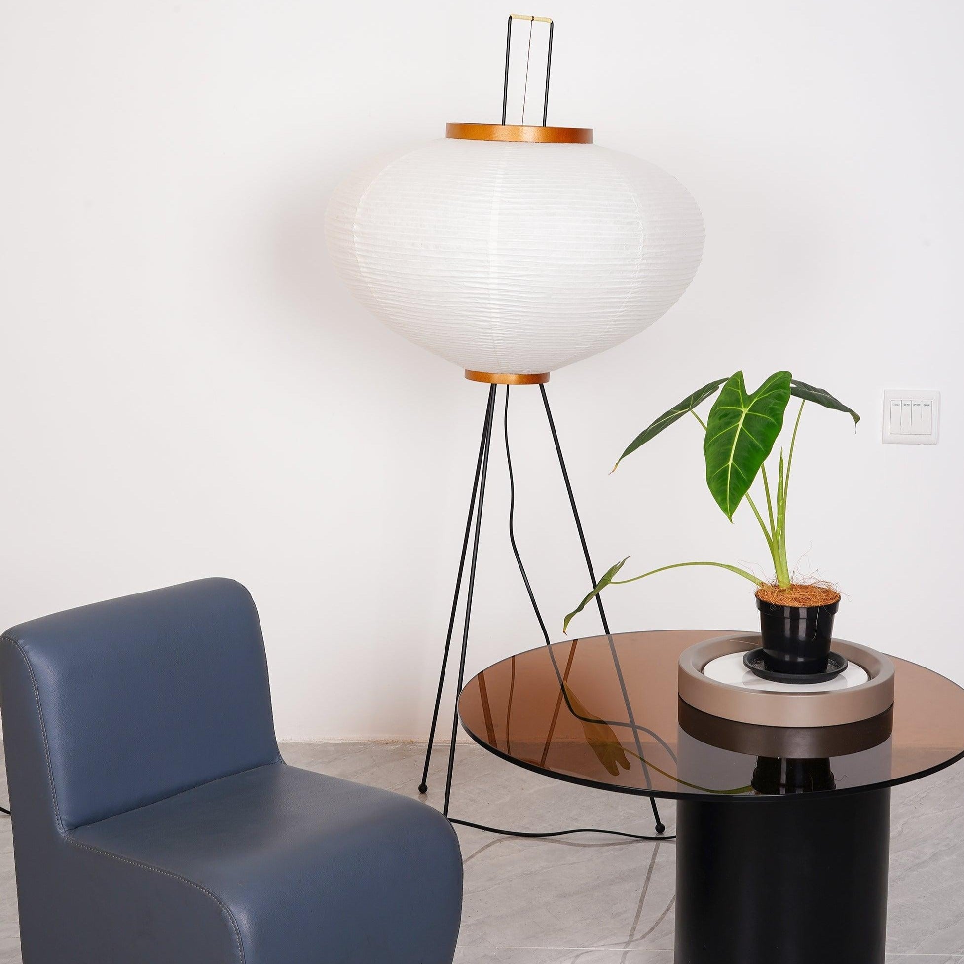 Kazumi Rice Paper Floor Lamp by Petprovac Soft Ambient Glow | Lersk