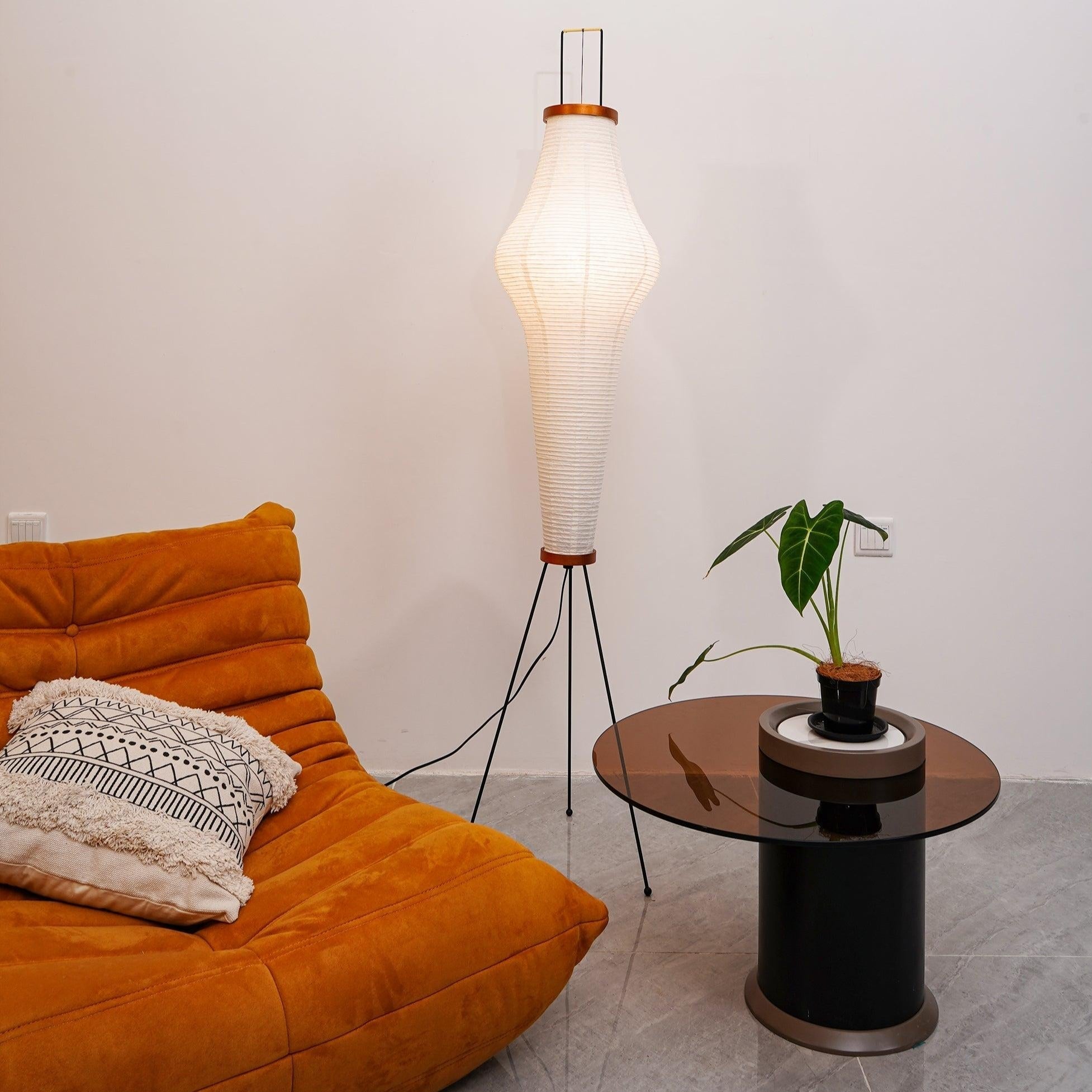Hikaru Rispapir Gulvlampe Blødt Stemningslys Minimalistisk | Lersk