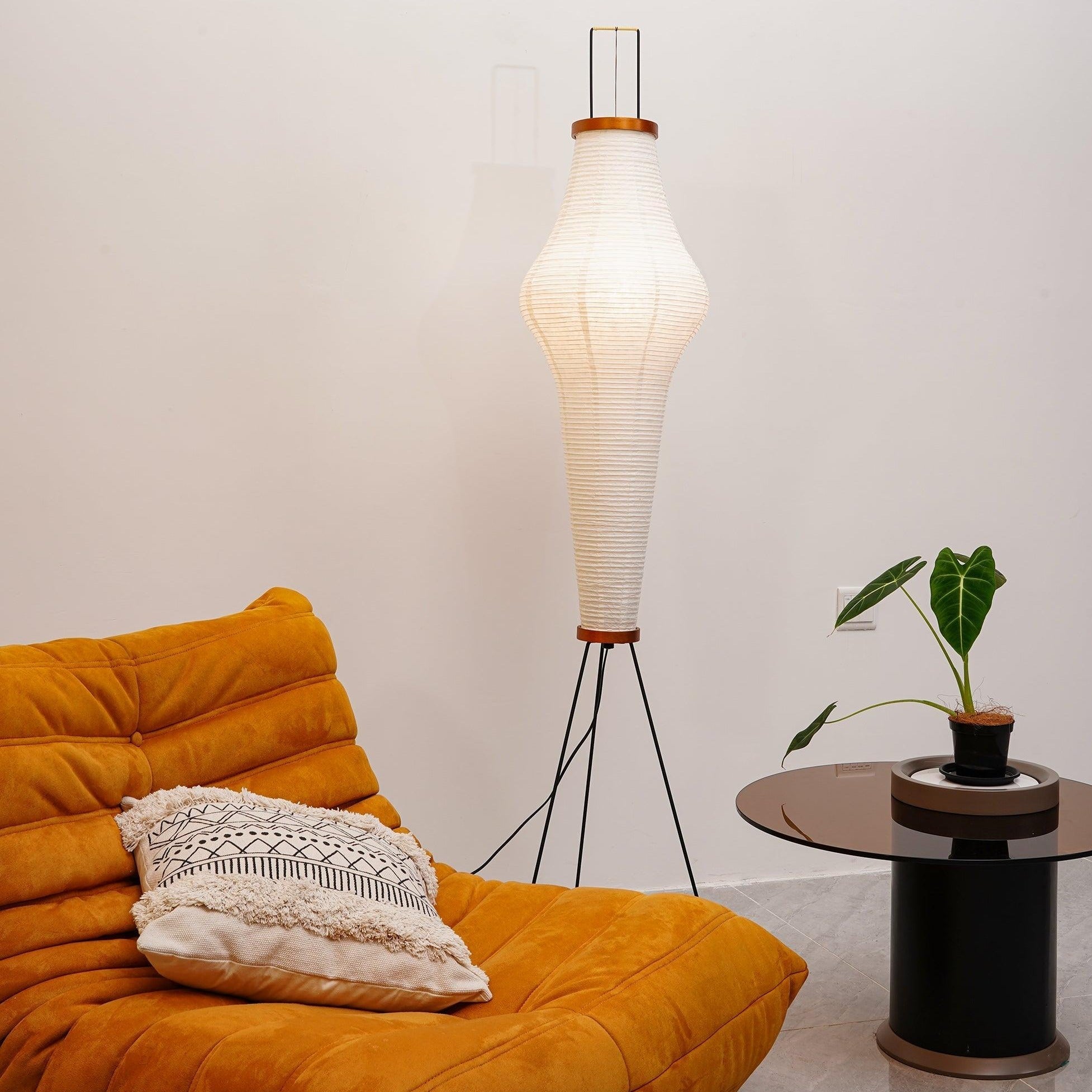Hikaru Rispapir Gulvlampe Blødt Stemningslys Minimalistisk | Lersk