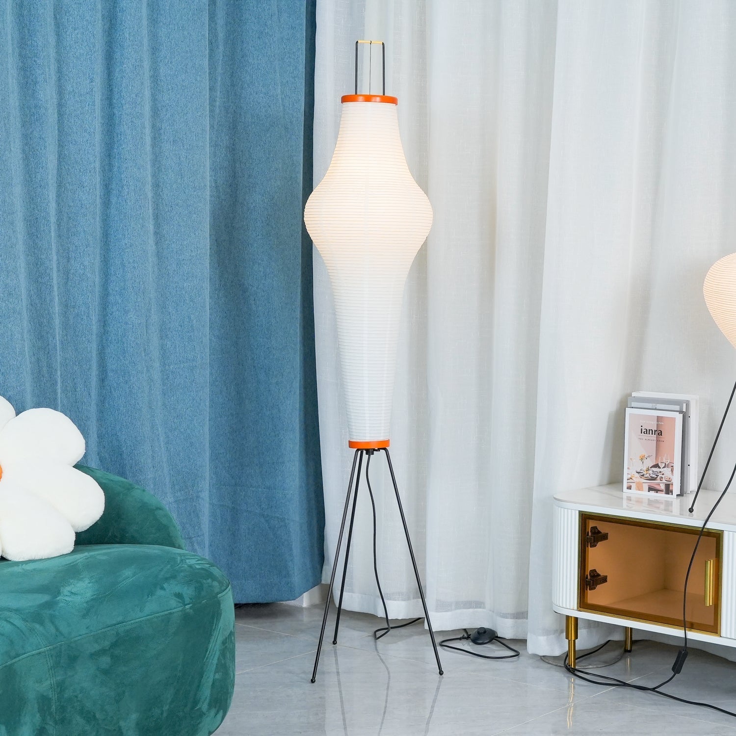 Hikaru Rispapir Gulvlampe Blødt Stemningslys Minimalistisk | Lersk