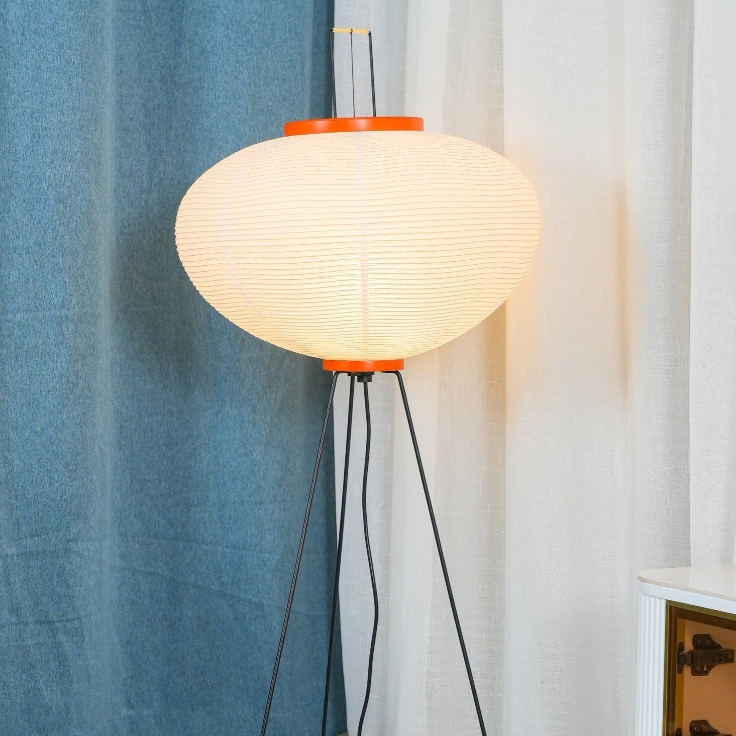 Hikaru Rispapir Gulvlampe Blødt Stemningslys Minimalistisk | Lersk