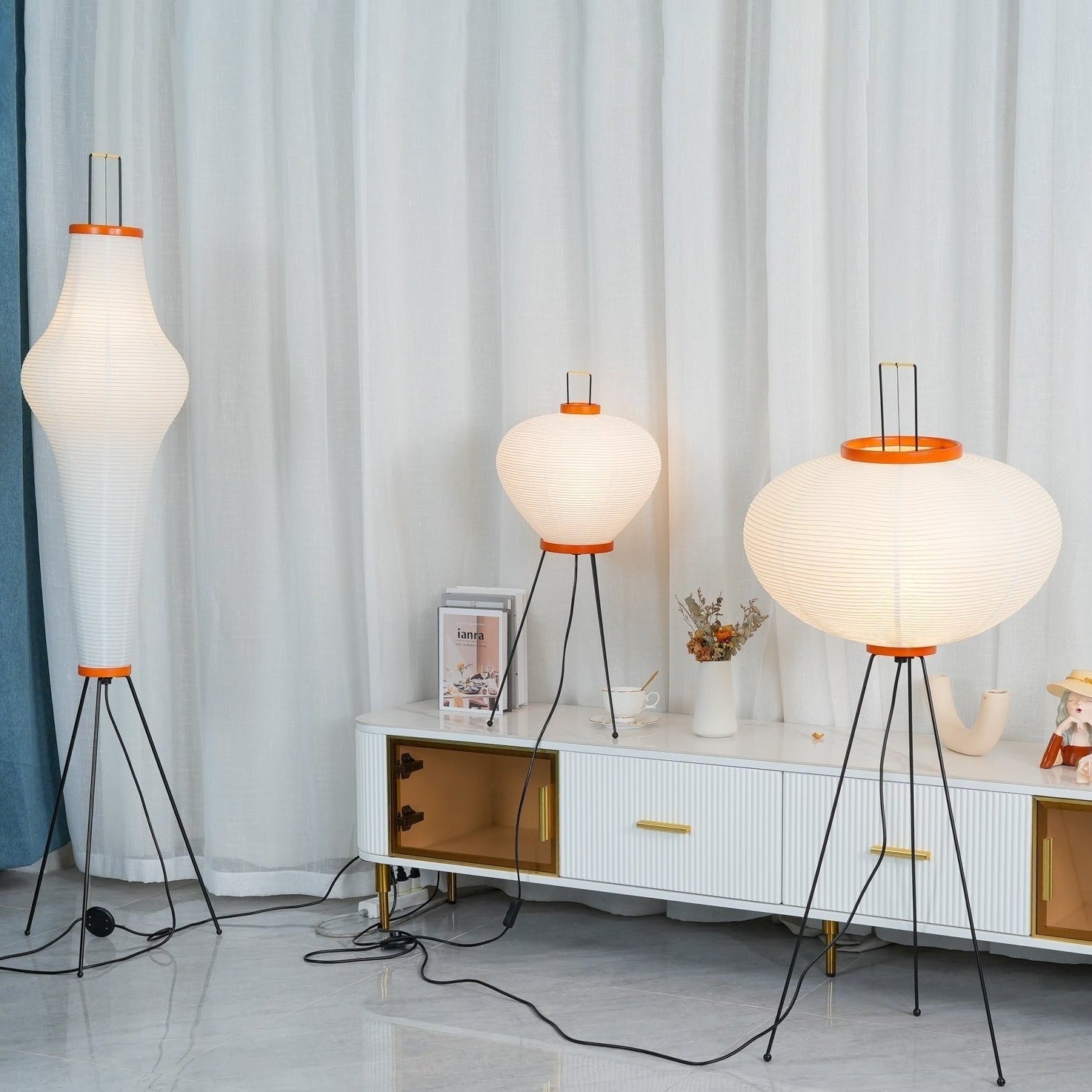 Hikaru Rispapir Gulvlampe Blødt Stemningslys Minimalistisk | Lersk