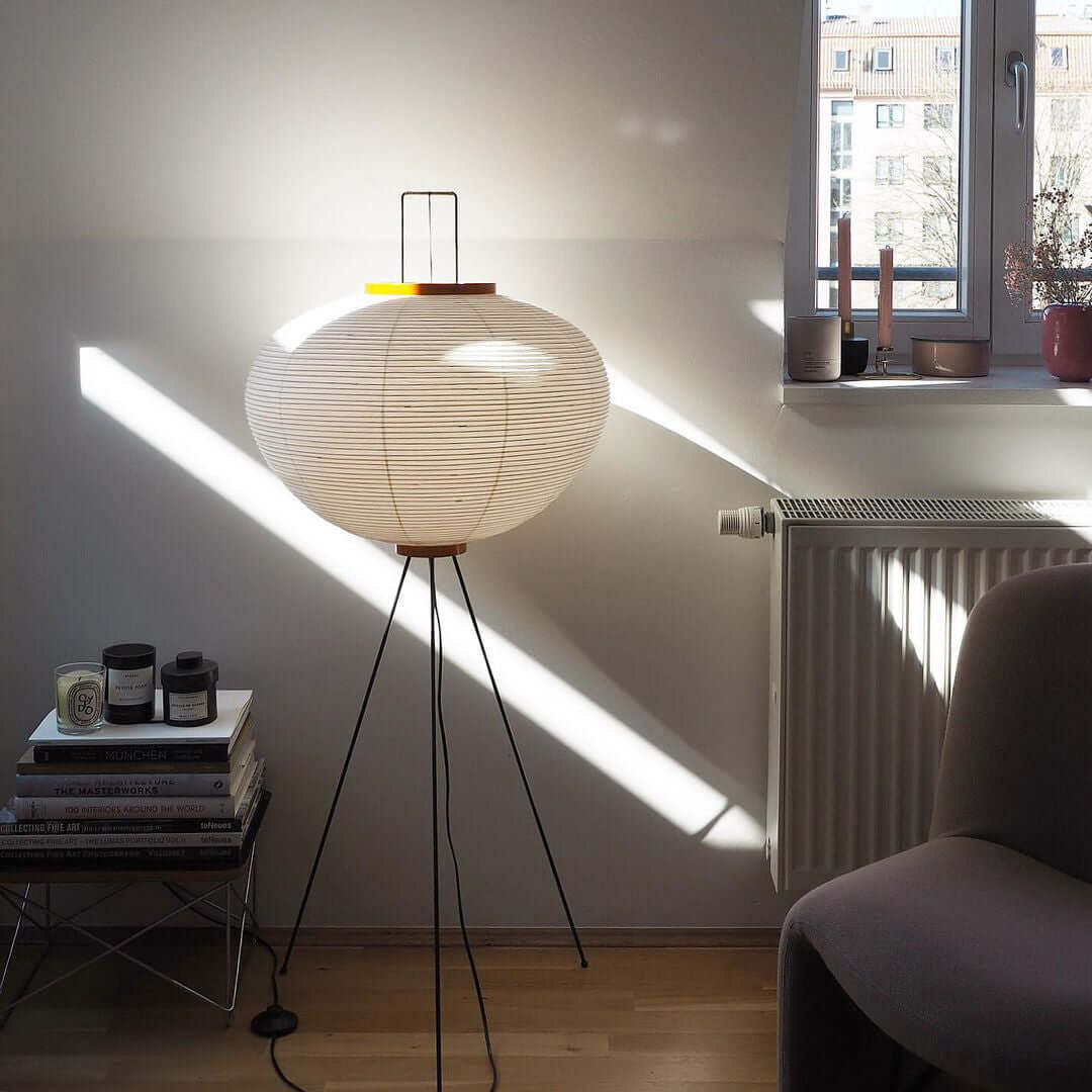 Kazumi Rice Paper Floor Lamp by Petprovac Soft Ambient Glow | Lersk